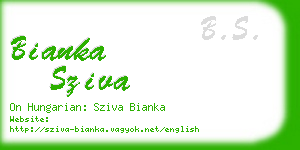 bianka sziva business card